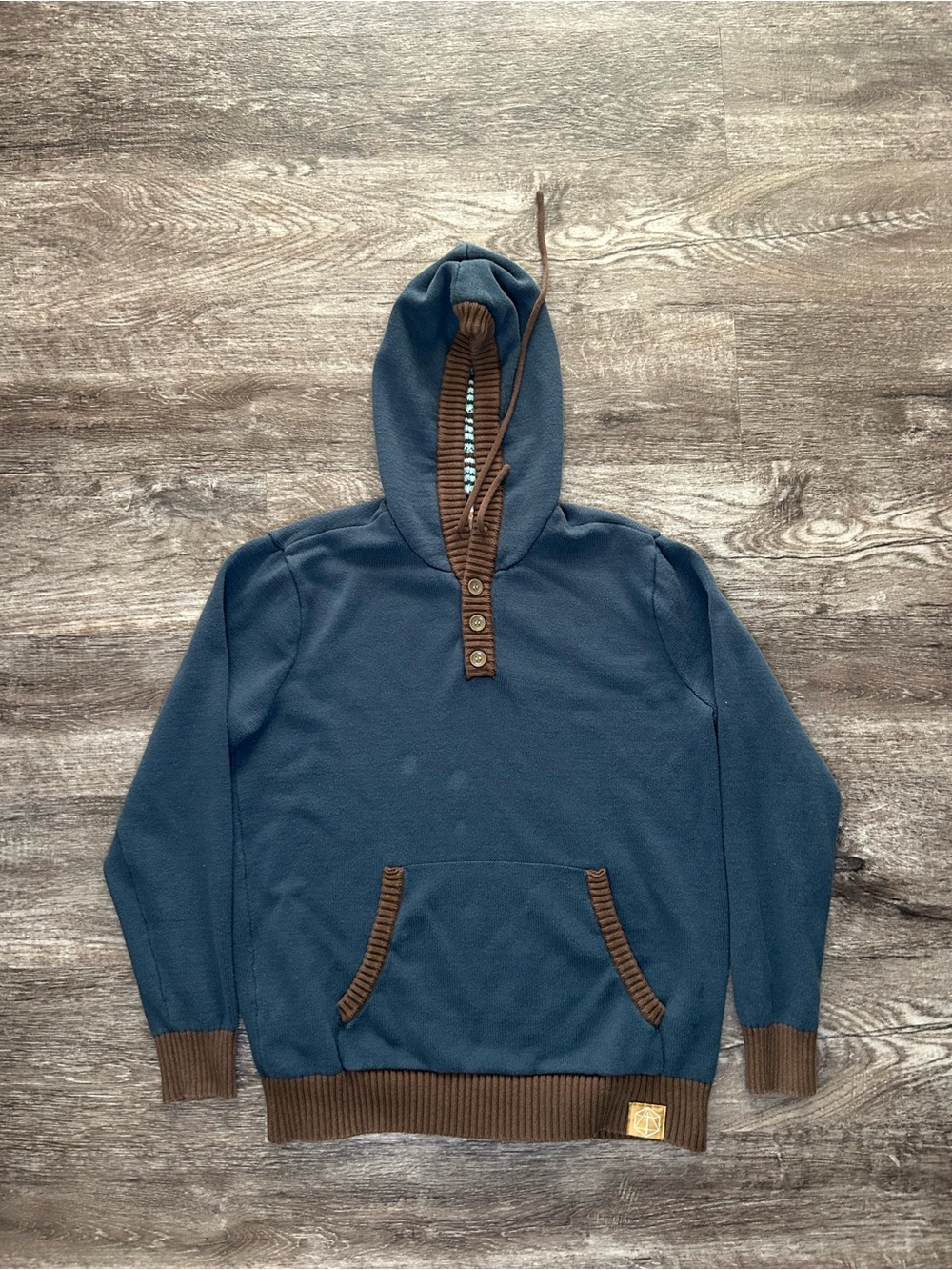 Critical Role Chetney Pock O'Pea Pullover Knit Hoodie Size Medium Blue